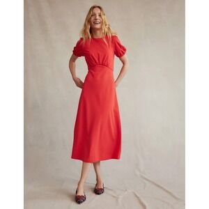 Boden Nancy Ponte Mid Dress Poppy Red Empire Waist Kentucky Derby  Jersey 4P